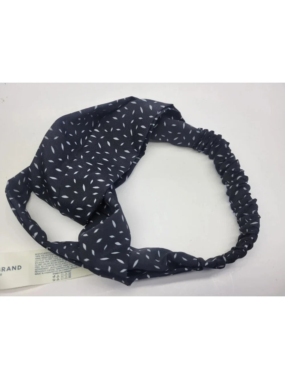 Lot of 2 Lucky Brand Top Knot Elastic Headband Floral / black